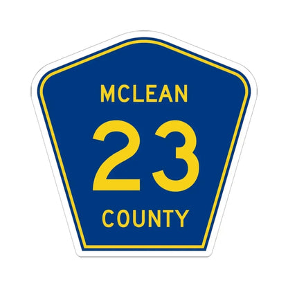 McLean County 23 (Illinois) (Road Sign) STICKER Vinyl Kiss-Cut Decal 6 Inch White - The Sticker Space
