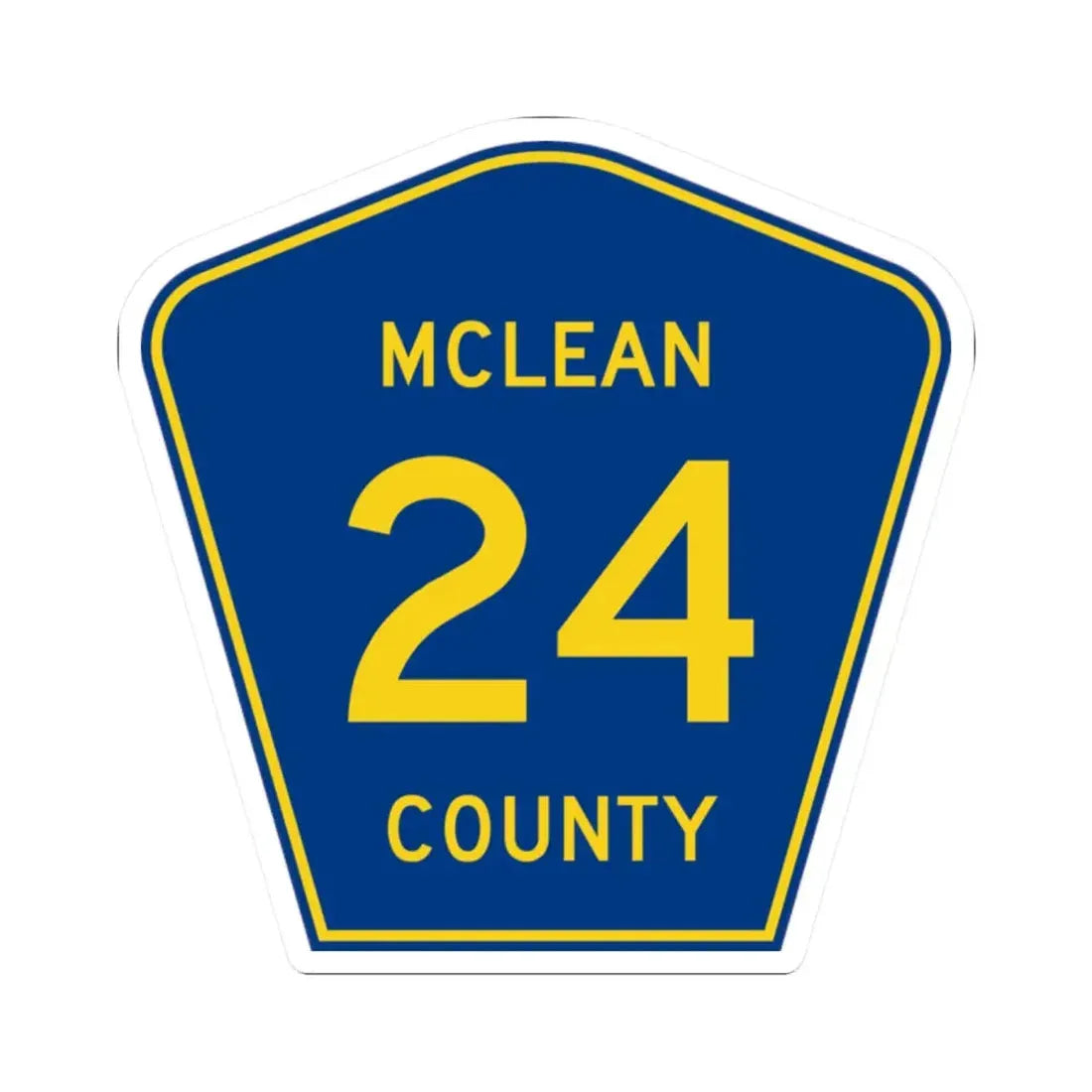 McLean County 24 (Illinois) (Road Sign) STICKER Vinyl Kiss-Cut Decal 2 Inch White - The Sticker Space