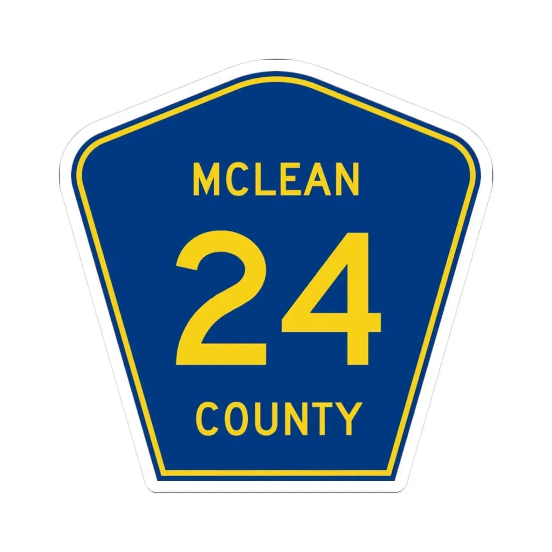 McLean County 24 (Illinois) (Road Sign) STICKER Vinyl Kiss-Cut Decal 3 Inch White - The Sticker Space