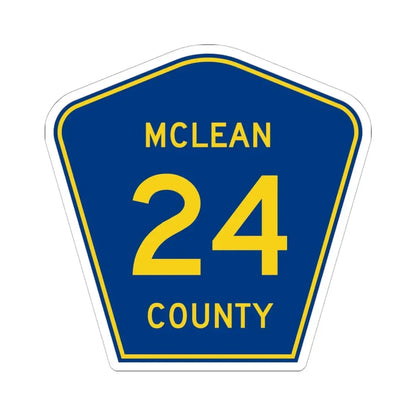 McLean County 24 (Illinois) (Road Sign) STICKER Vinyl Kiss-Cut Decal 6 Inch White - The Sticker Space
