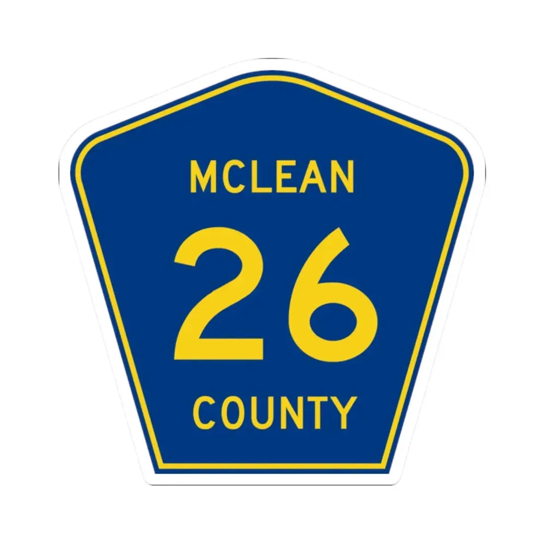 McLean County 26 (Illinois) (Road Sign) STICKER Vinyl Kiss-Cut Decal 2 Inch White - The Sticker Space