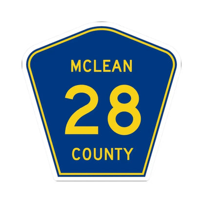 McLean County 28 (Illinois) (Road Sign) STICKER Vinyl Kiss-Cut Decal 2 Inch White - The Sticker Space