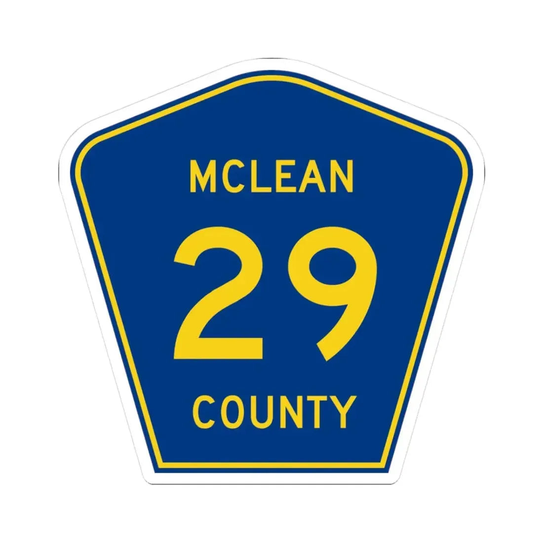McLean County 29 (Illinois) (Road Sign) STICKER Vinyl Kiss-Cut Decal 3 Inch White - The Sticker Space