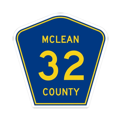 McLean County 32 (Illinois) (Road Sign) STICKER Vinyl Kiss-Cut Decal 3 Inch White - The Sticker Space