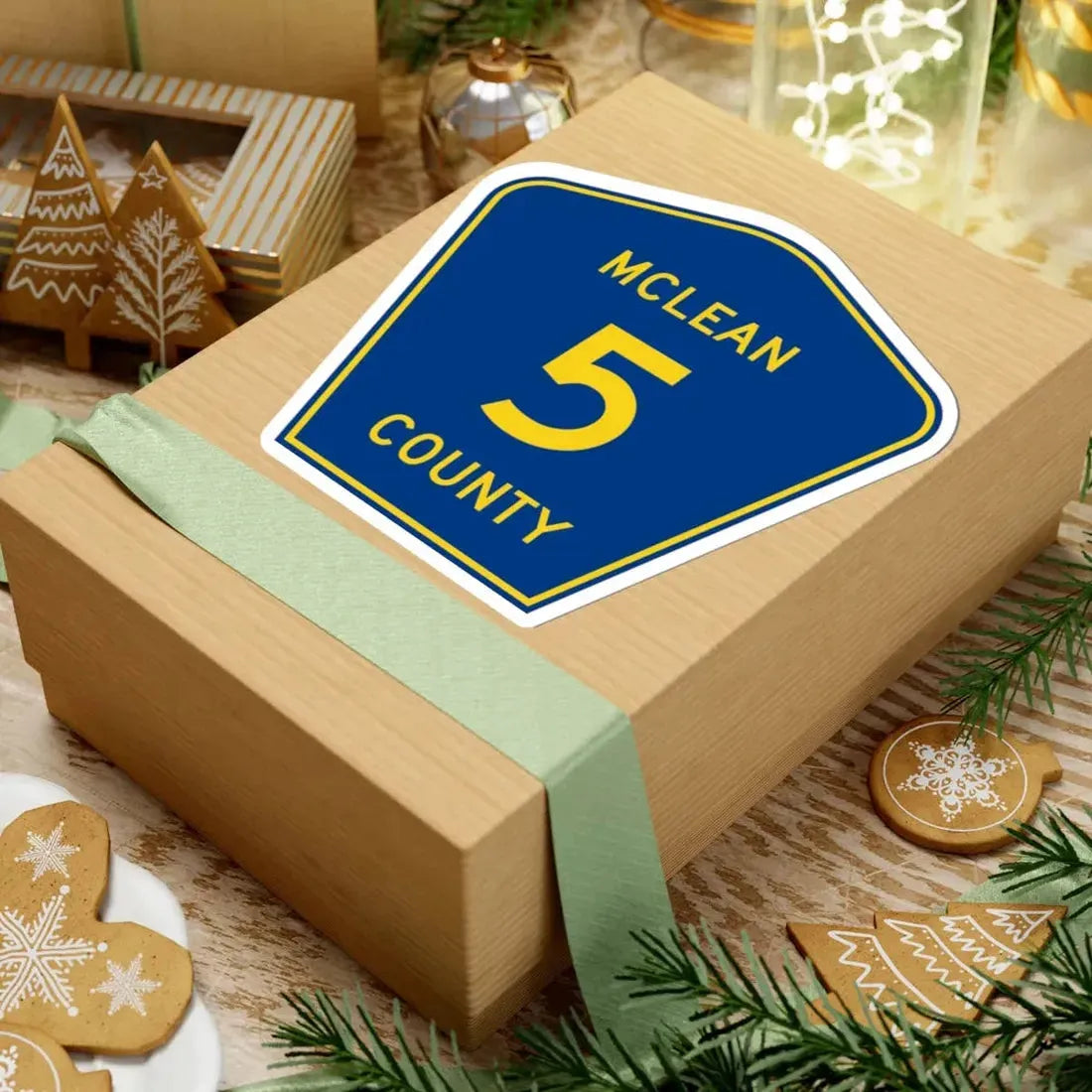 McLean County 5 (Illinois) (Road Sign) STICKER Vinyl Kiss-Cut Decal - The Sticker Space