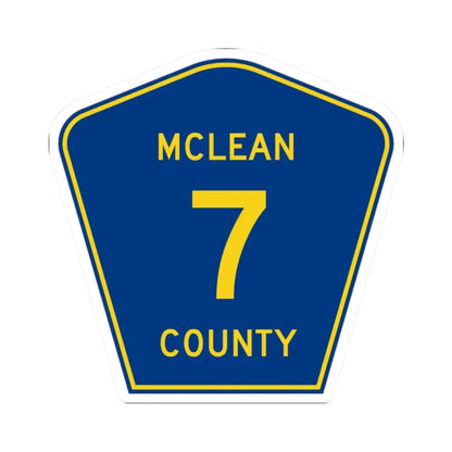 McLean County 7 (Illinois) (Road Sign) STICKER Vinyl Kiss-Cut Decal 2 Inch White - The Sticker Space