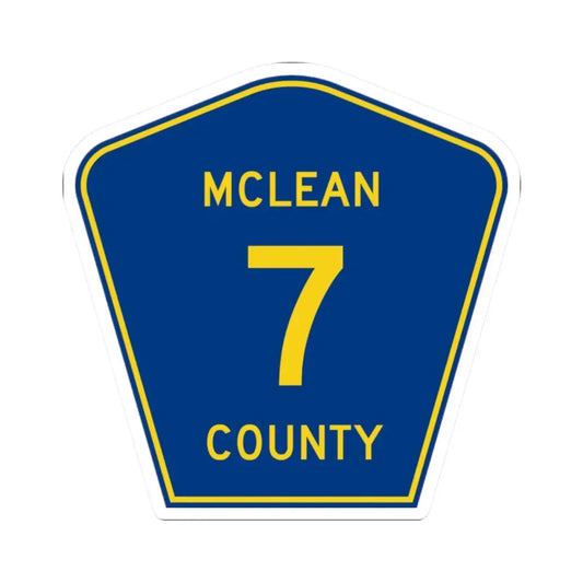 McLean County 7 (Illinois) (Road Sign) STICKER Vinyl Kiss-Cut Decal 2 Inch White - The Sticker Space