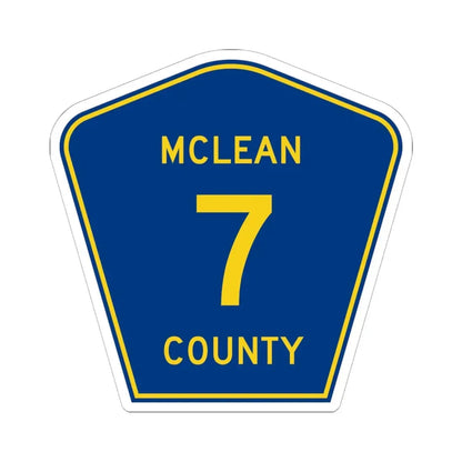 McLean County 7 (Illinois) (Road Sign) STICKER Vinyl Kiss-Cut Decal 6 Inch White - The Sticker Space