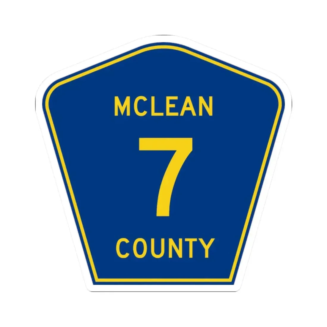 McLean County 7 (Illinois) (Road Sign) STICKER Vinyl Kiss-Cut Decal - The Sticker Space