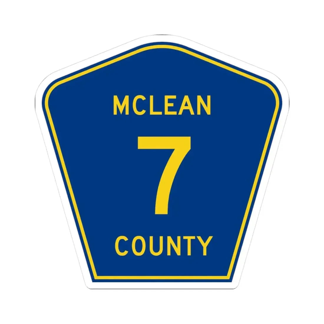 McLean County 7 (Illinois) (Road Sign) STICKER Vinyl Kiss-Cut Decal - The Sticker Space