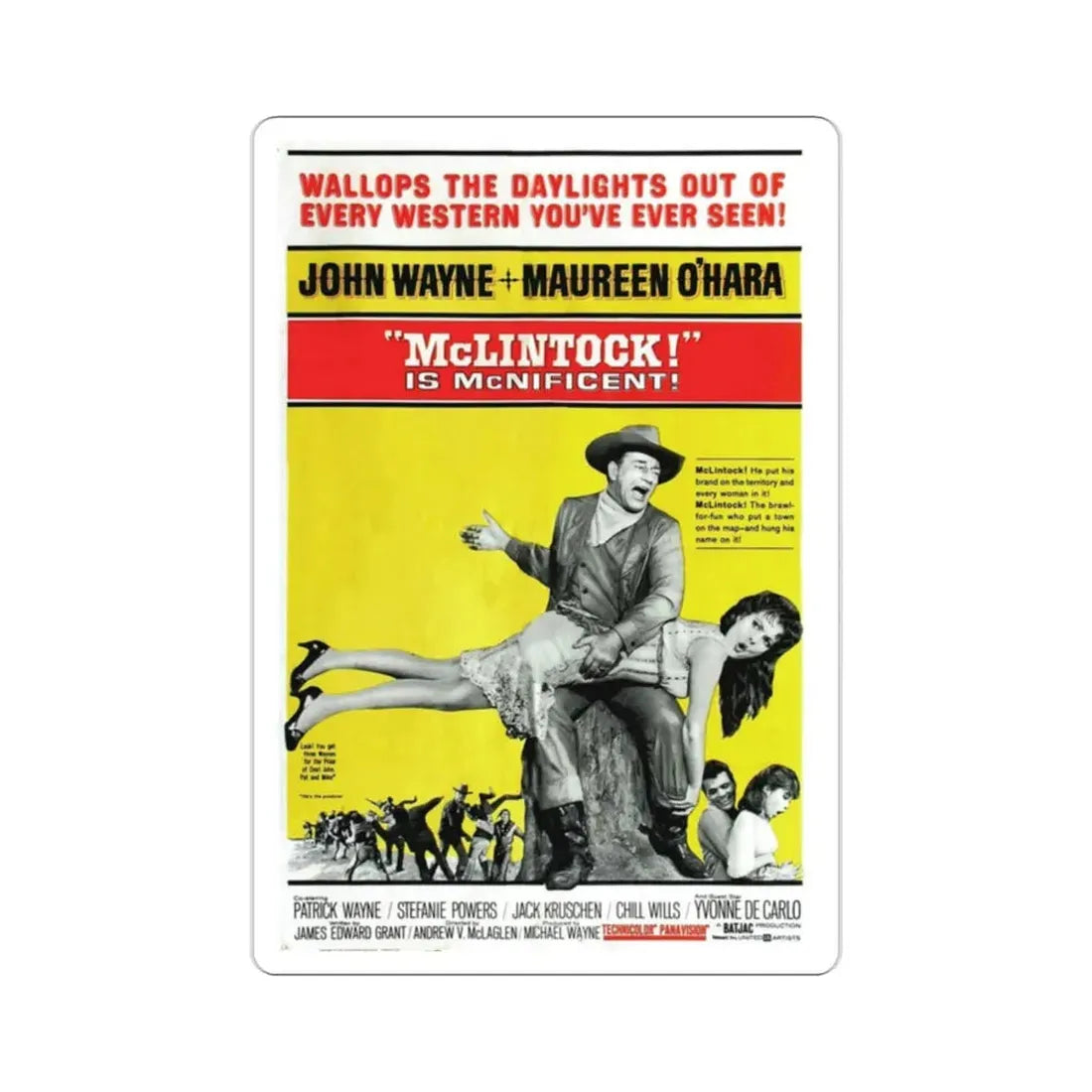 McLintock 1963 Movie Poster STICKER Vinyl Die-Cut Decal 2 Inch - The Sticker Space