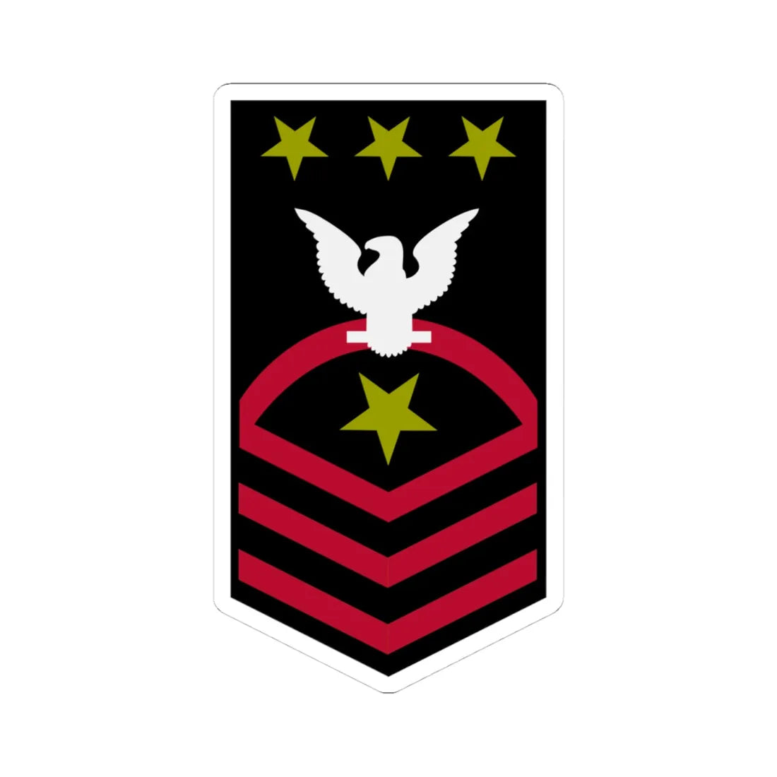 MCPON sub 12 years (United States) (Military Rank) STICKER Vinyl Kiss-Cut Decal 4 Inch White - The Sticker Space