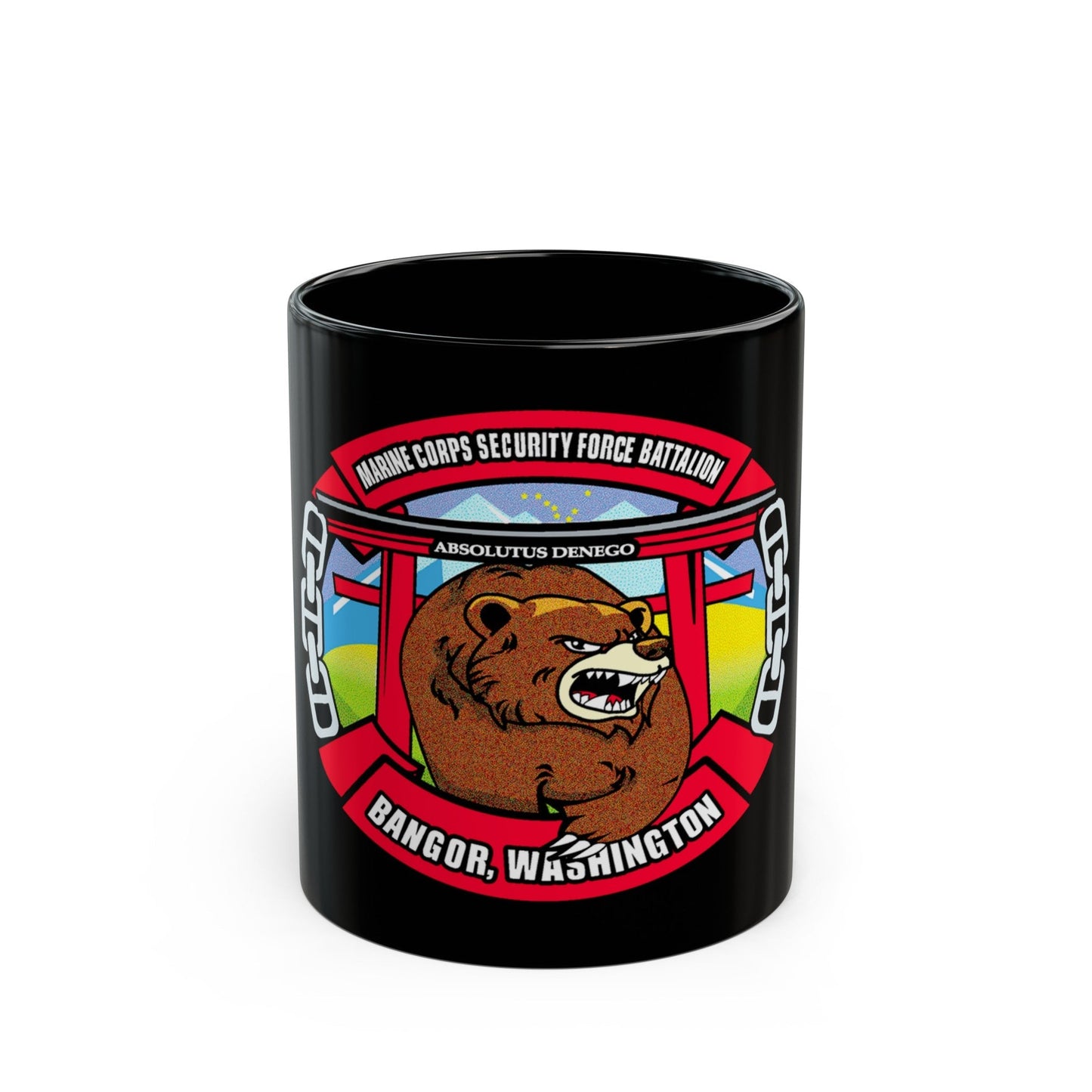 MCSFB BANGOR CHIEFS MESS (USMC) Black Coffee Mug-11oz-The Sticker Space