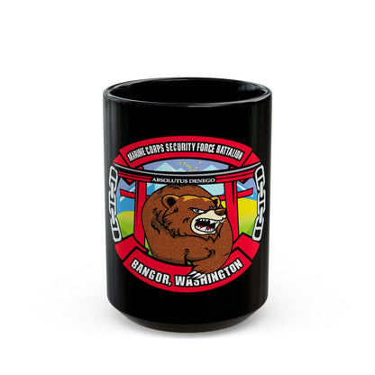 MCSFB BANGOR CHIEFS MESS (USMC) Black Coffee Mug-15oz-The Sticker Space