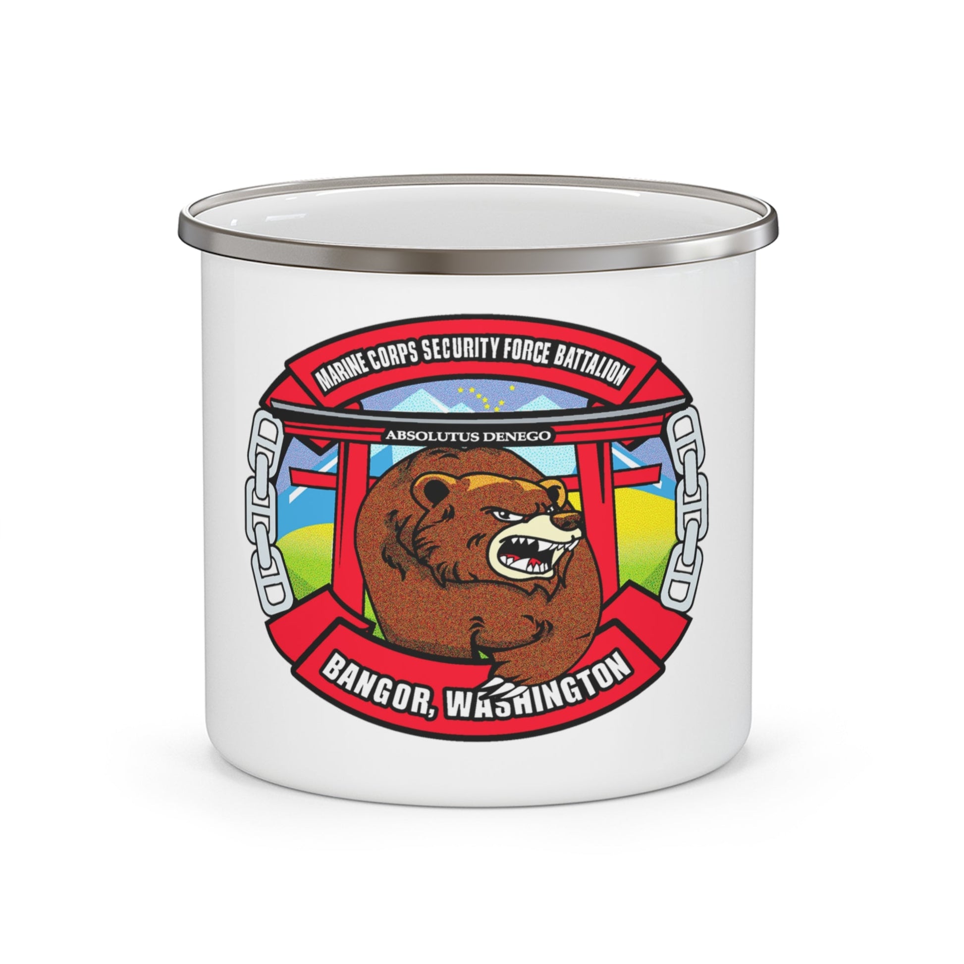 MCSFB BANGOR CHIEFS MESS (USMC) Enamel Mug-12oz-The Sticker Space