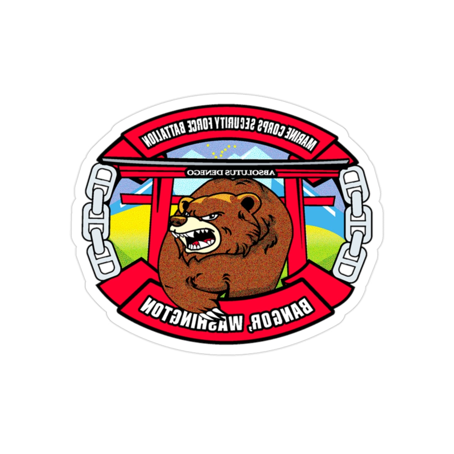 MCSFB BANGOR CHIEFS MESS (USMC) REVERSE PRINT Transparent STICKER-2" × 2"-The Sticker Space