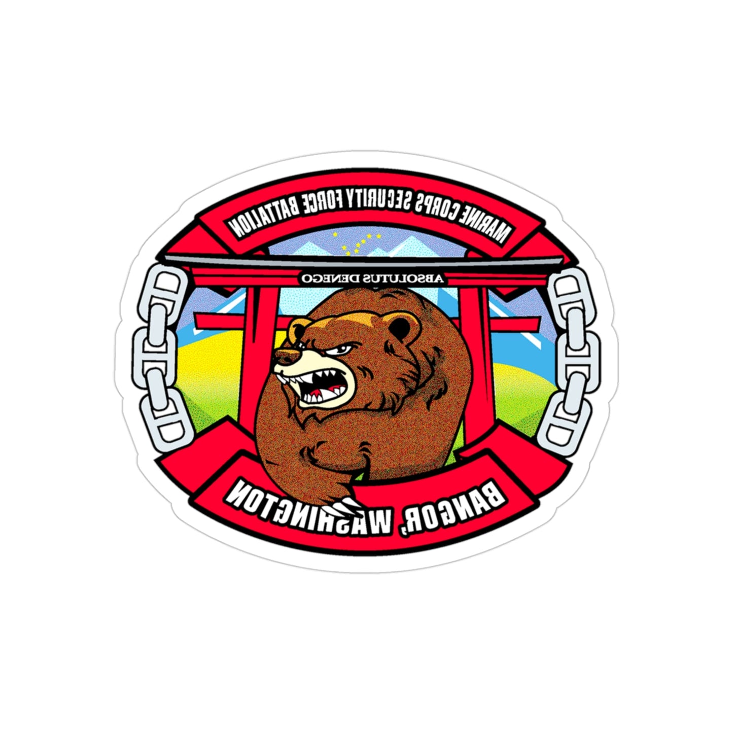 MCSFB BANGOR CHIEFS MESS (USMC) REVERSE PRINT Transparent STICKER-3" × 3"-The Sticker Space