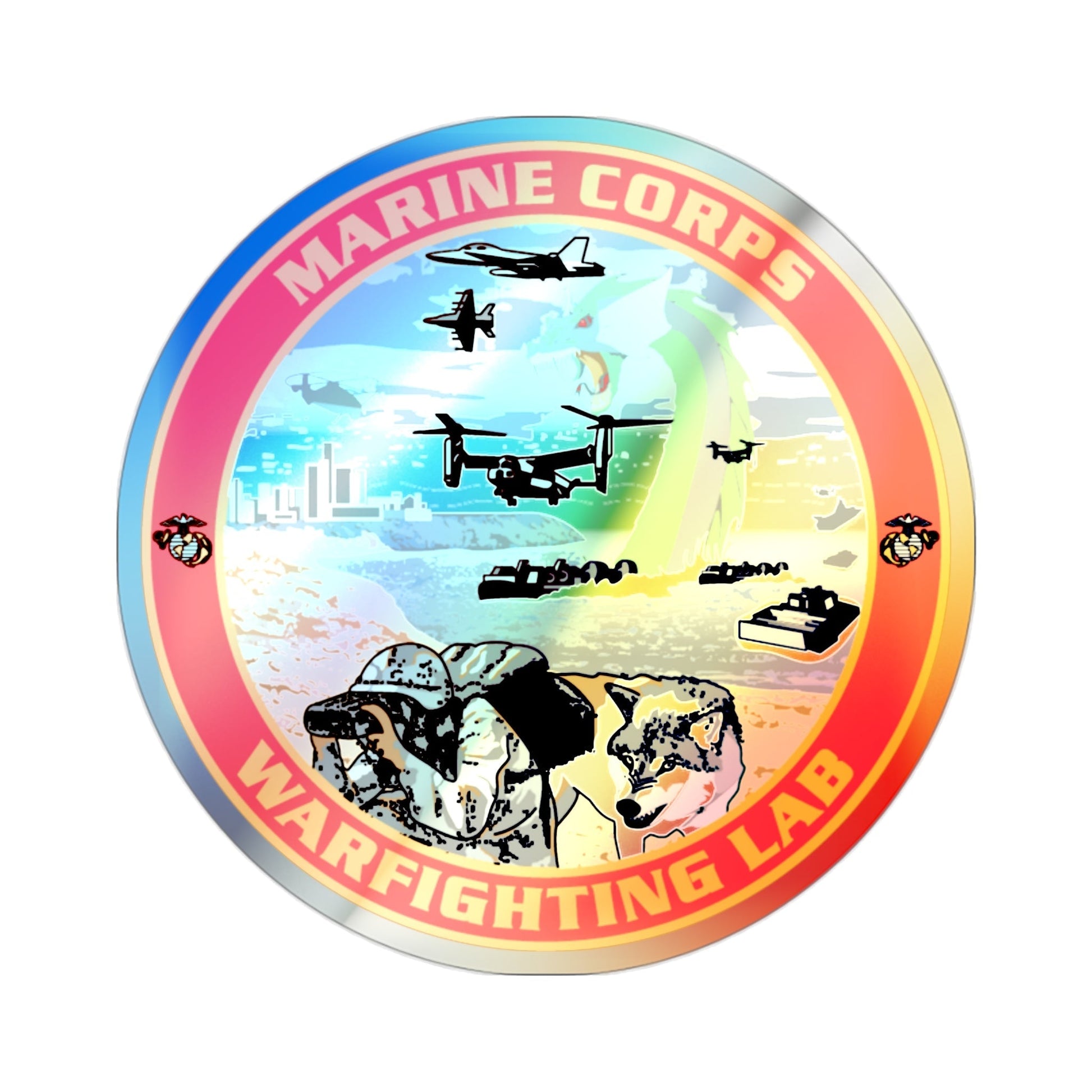 MCWL Warfighting Lab (USMC) Holographic STICKER Die-Cut Vinyl Decal-2 Inch-The Sticker Space