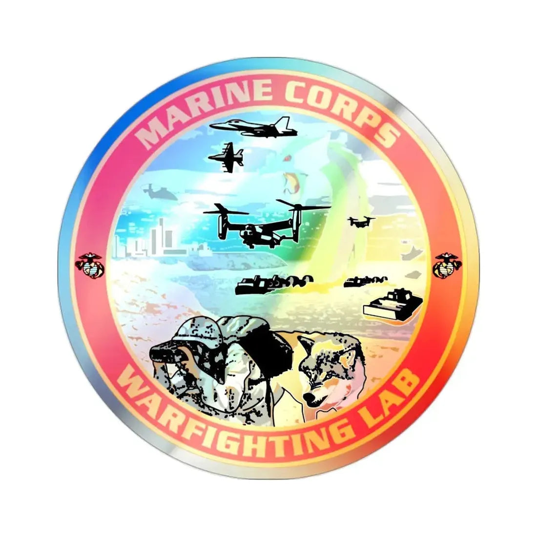 MCWL Warfighting Lab (USMC) Holographic STICKER Die-Cut Vinyl Decal 2 Inch Holographic - The Sticker Space