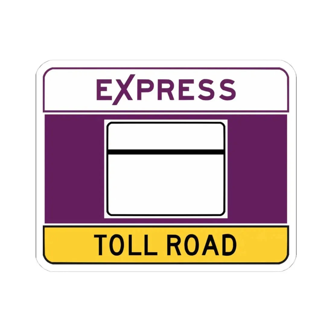 MD blank toll (Maryland) (Road Sign) STICKER Vinyl Kiss-Cut Decal 4 Inch White - The Sticker Space
