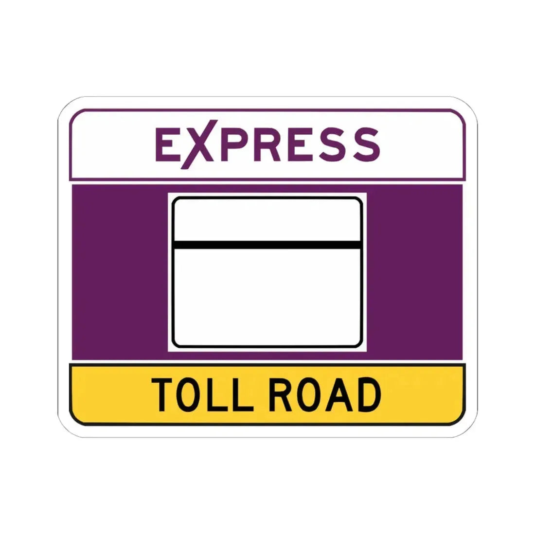 MD blank toll (Maryland) (Road Sign) STICKER Vinyl Kiss-Cut Decal 6 Inch White - The Sticker Space