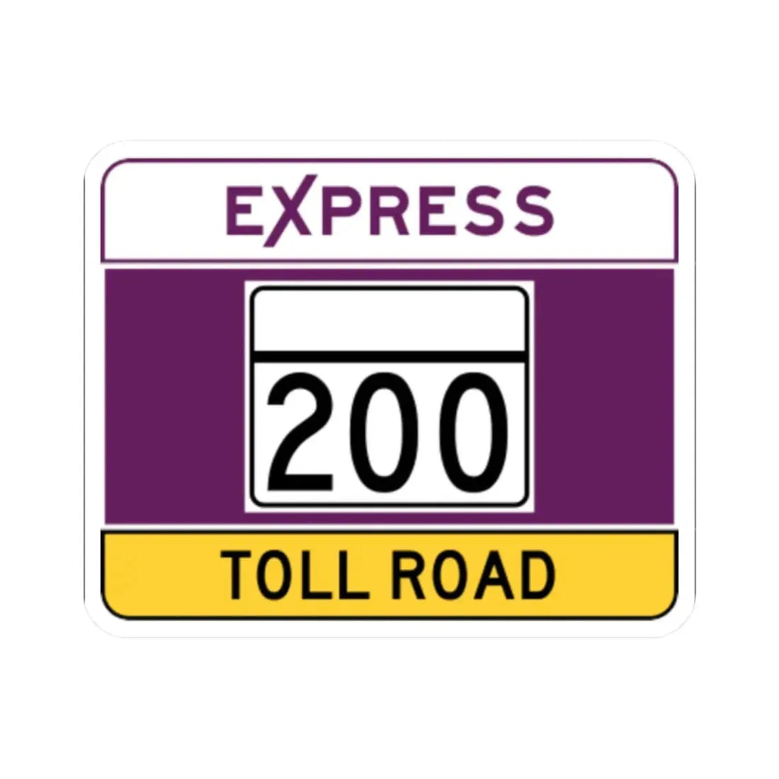 MD Route 200 toll (Maryland) (Road Sign) STICKER Vinyl Kiss-Cut Decal 2 Inch White - The Sticker Space