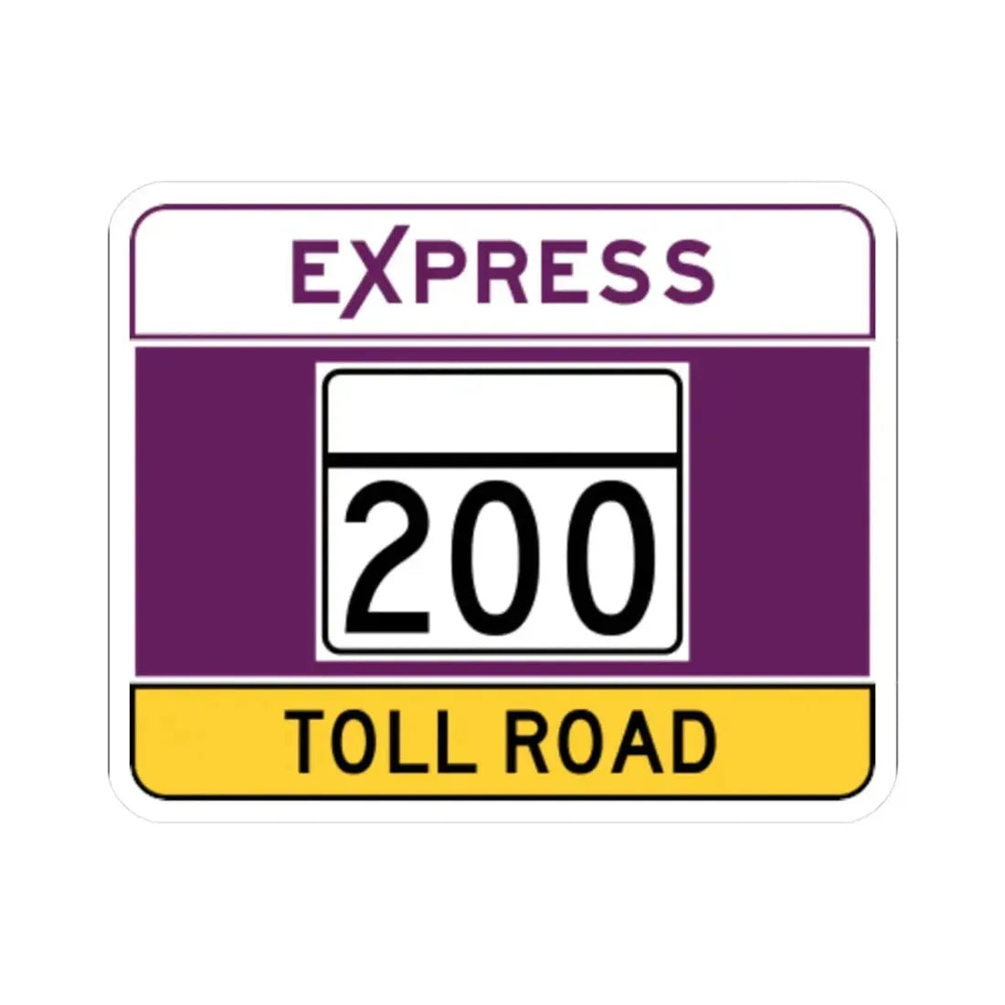 MD Route 200 toll (Maryland) (Road Sign) STICKER Vinyl Kiss-Cut Decal 4 Inch White - The Sticker Space