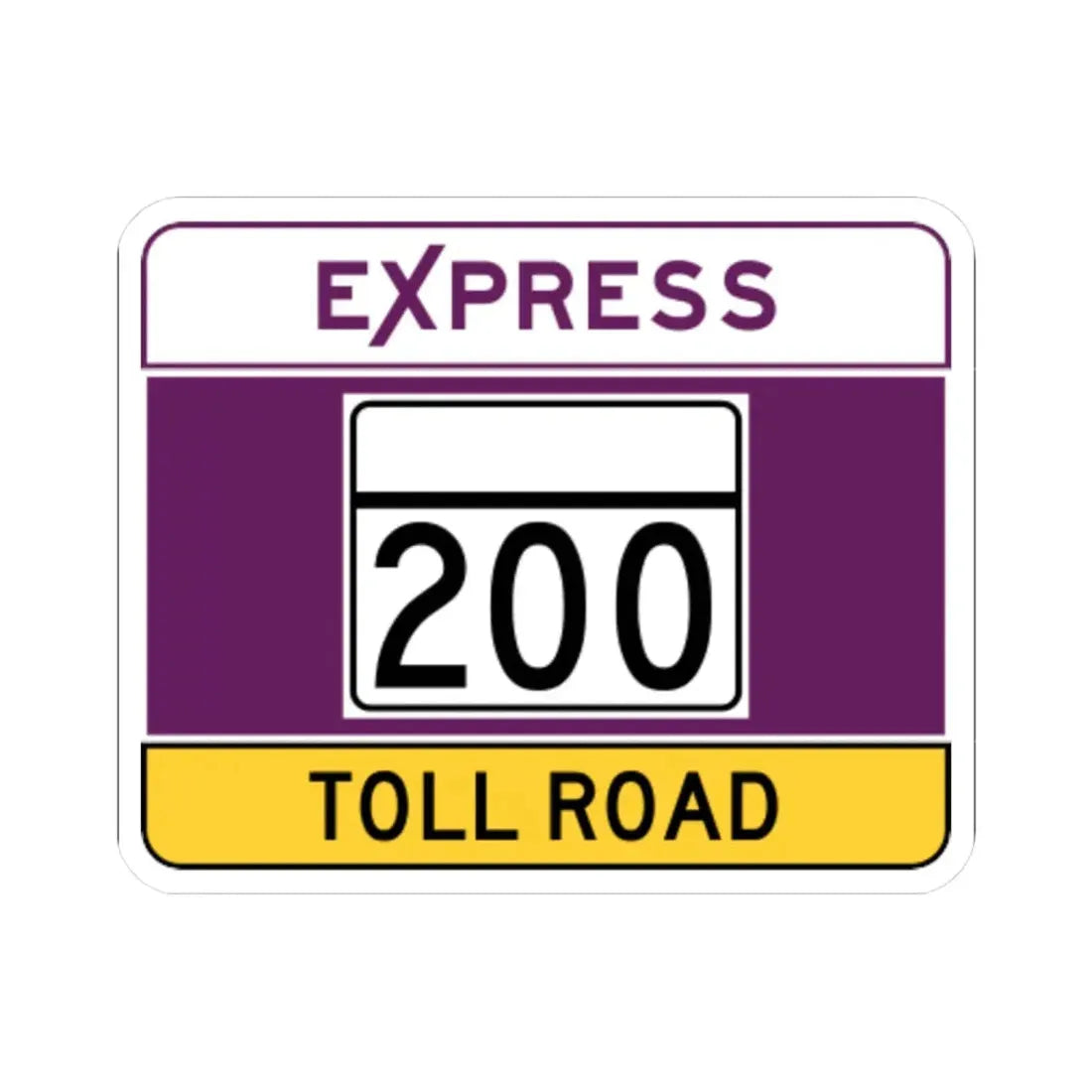 MD Route 200 toll (Maryland) (Road Sign) STICKER Vinyl Kiss-Cut Decal 6 Inch White - The Sticker Space
