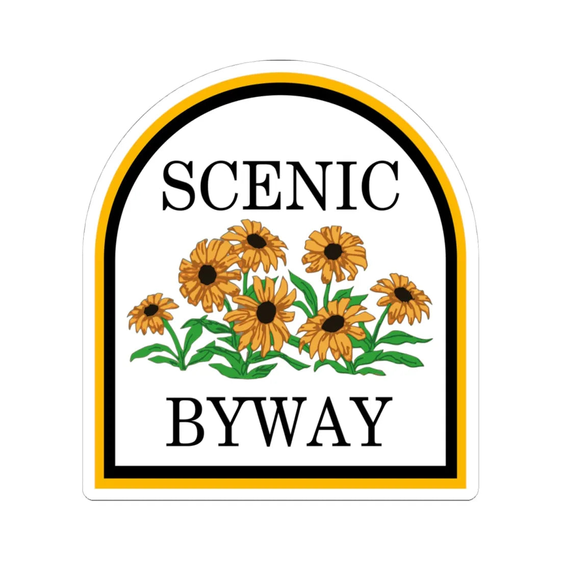 MD scenic byway (Maryland) (Road Sign) STICKER Vinyl Kiss-Cut Decal 4 Inch White - The Sticker Space