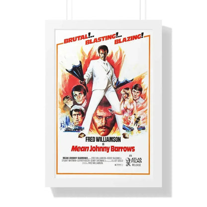 MEAN JOHNNY BARROWS 1976 - Framed Movie Poster 16″ x 24″ White - The Sticker Space
