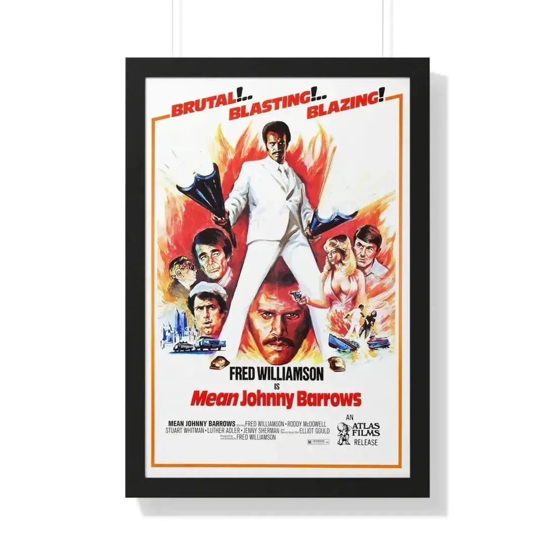 MEAN JOHNNY BARROWS 1976 - Framed Movie Poster 20" x 30" Black - The Sticker Space