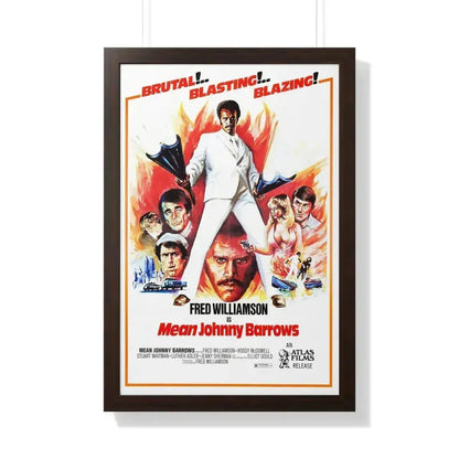 MEAN JOHNNY BARROWS 1976 - Framed Movie Poster 20" x 30" Walnut - The Sticker Space