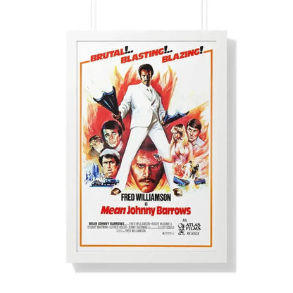 MEAN JOHNNY BARROWS 1976 - Framed Movie Poster 20" x 30" White - The Sticker Space