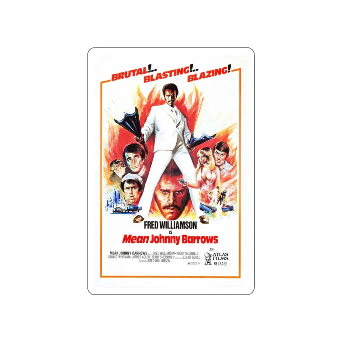 MEAN JOHNNY BARROWS 1976 Movie Poster STICKER Vinyl Die-Cut Decal - The Sticker Space