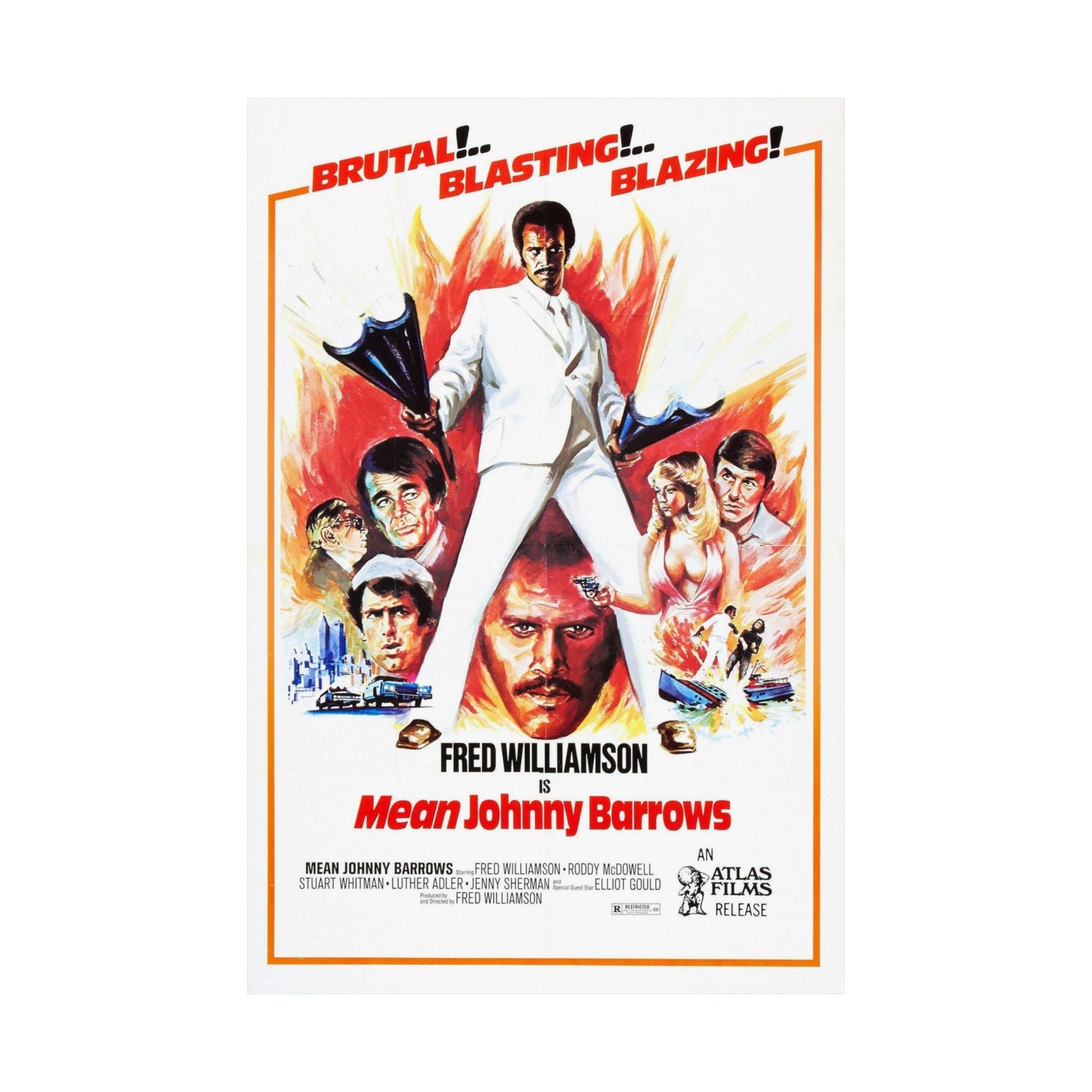 MEAN JOHNNY BARROWS 1976 - Paper Movie Poster-The Sticker Space