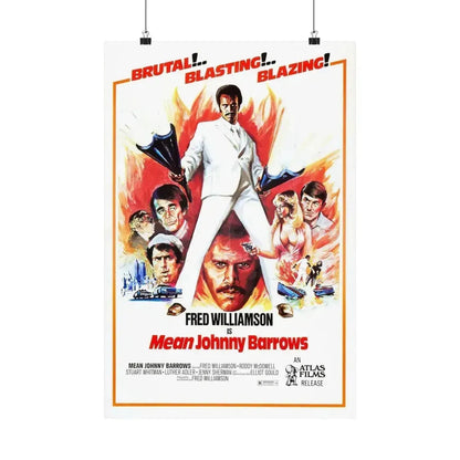 MEAN JOHNNY BARROWS 1976 - Paper Movie Poster 16″ x 24″ Matte - The Sticker Space