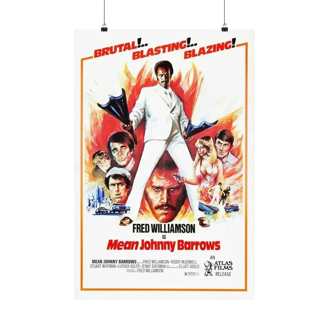 MEAN JOHNNY BARROWS 1976 - Paper Movie Poster 20″ x 30″ Matte - The Sticker Space