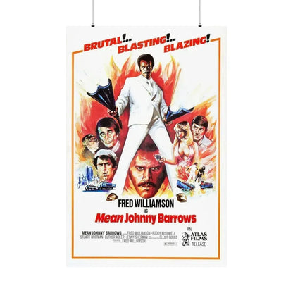MEAN JOHNNY BARROWS 1976 - Paper Movie Poster 36" x 54" Matte - The Sticker Space