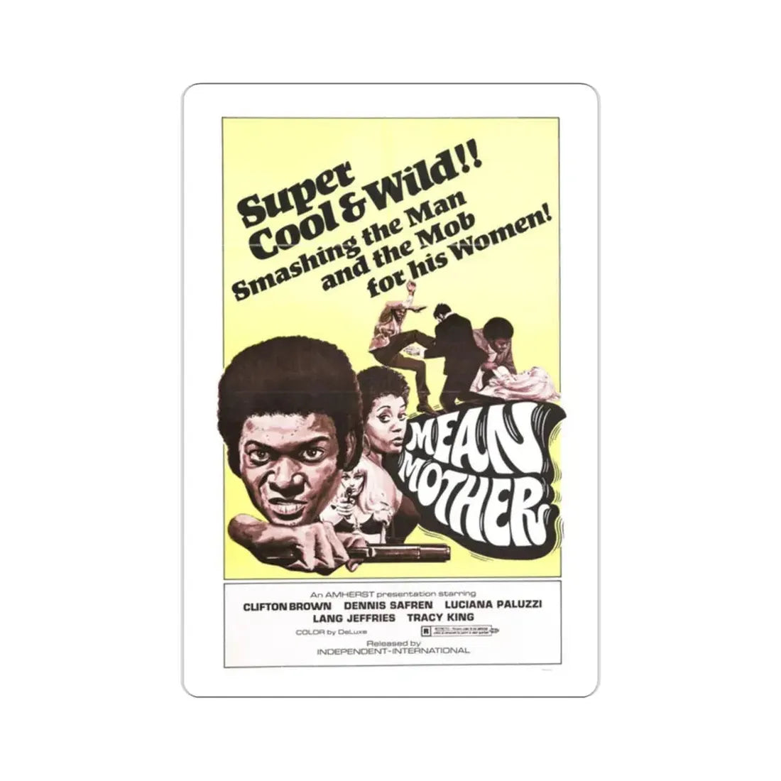 Mean Mother 1974 Movie Poster STICKER Vinyl Die-Cut Decal 2 Inch - The Sticker Space