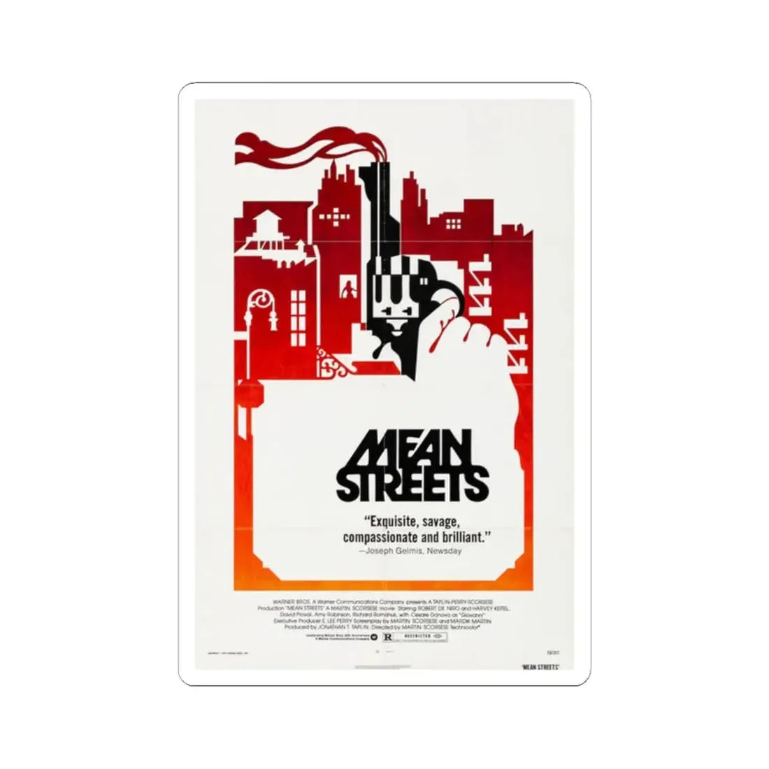 Mean Streets 1973 Movie Poster - STICKER Vinyl Kiss-Cut Decal 2 Inch White - The Sticker Space