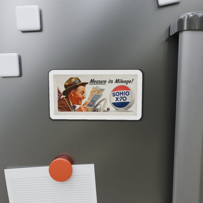 Measure is Mileage! Sohio billboard advertisement (Magazine Illustration) Refrigerator Magnet