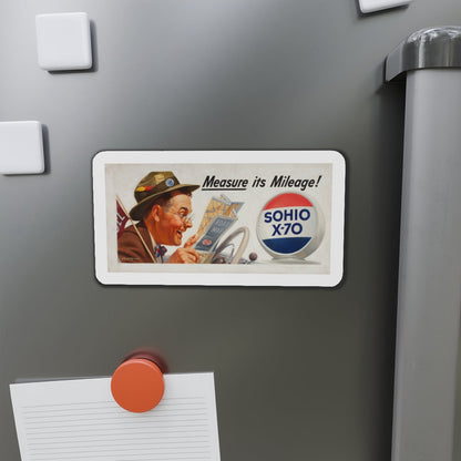 Measure is Mileage! Sohio billboard advertisement (Magazine Illustration) Refrigerator Magnet