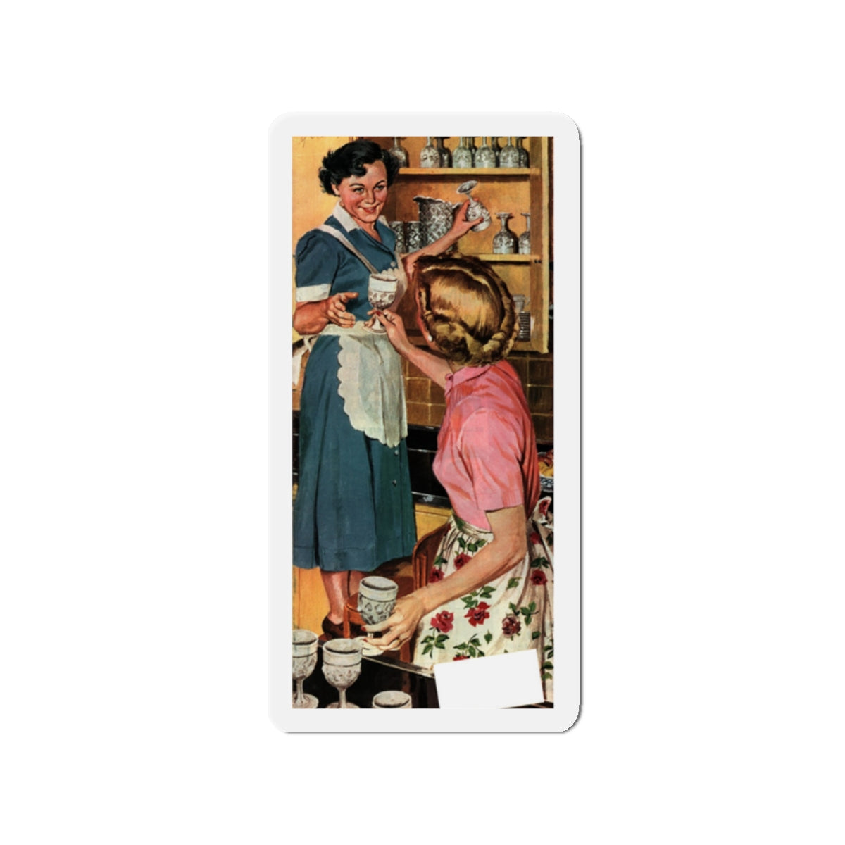 Measure of Devotion, Collier's, November 1, 1952 (Magazine Illustration) Refrigerator Magnet-2" x 2"-The Sticker Space