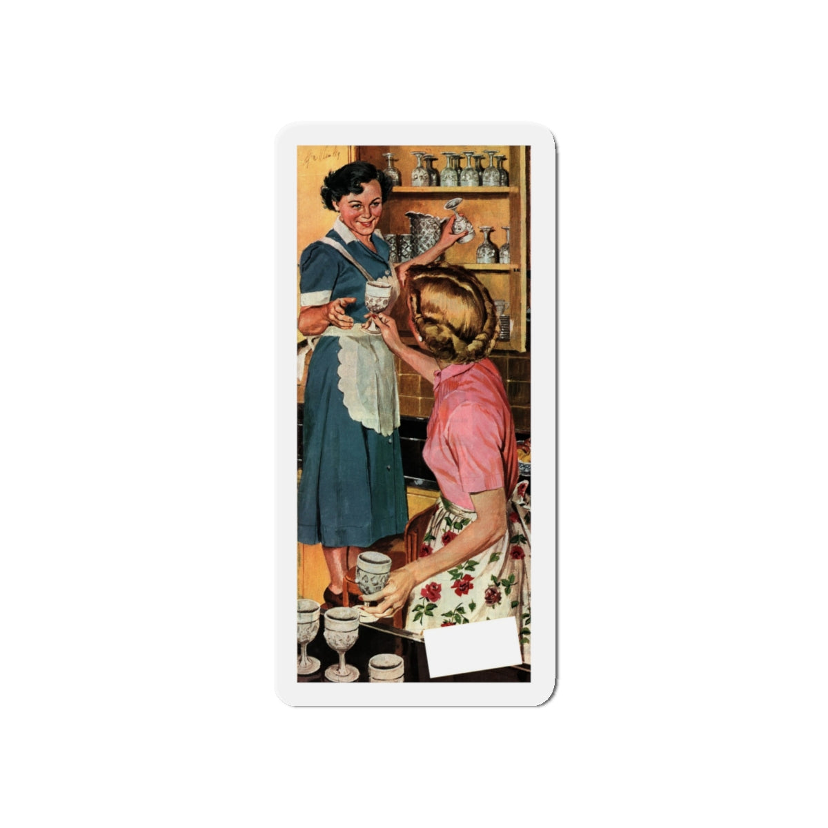 Measure of Devotion, Collier's, November 1, 1952 (Magazine Illustration) Refrigerator Magnet-5" x 5"-The Sticker Space