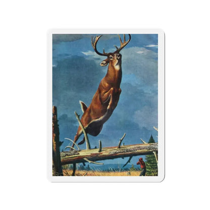 Meat - or Trophy, Argosy, October 1955 (Magazine Illustration) Refrigerator Magnet 2 Inch - The Sticker Space