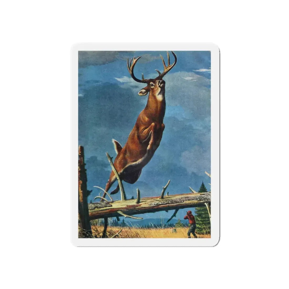 Meat - or Trophy, Argosy, October 1955 (Magazine Illustration) Refrigerator Magnet 5 Inch - The Sticker Space
