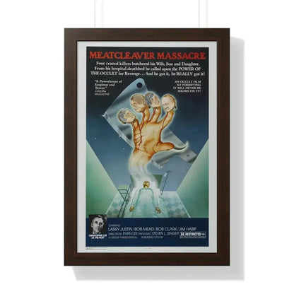 MEATCLEAVER MASSACRE 1976 - Framed Movie Poster 16″ x 24″ Walnut - The Sticker Space