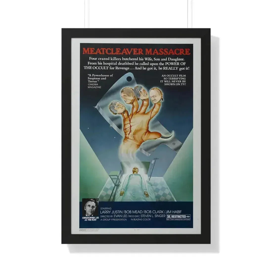 MEATCLEAVER MASSACRE 1976 - Framed Movie Poster 20" x 30" Black - The Sticker Space