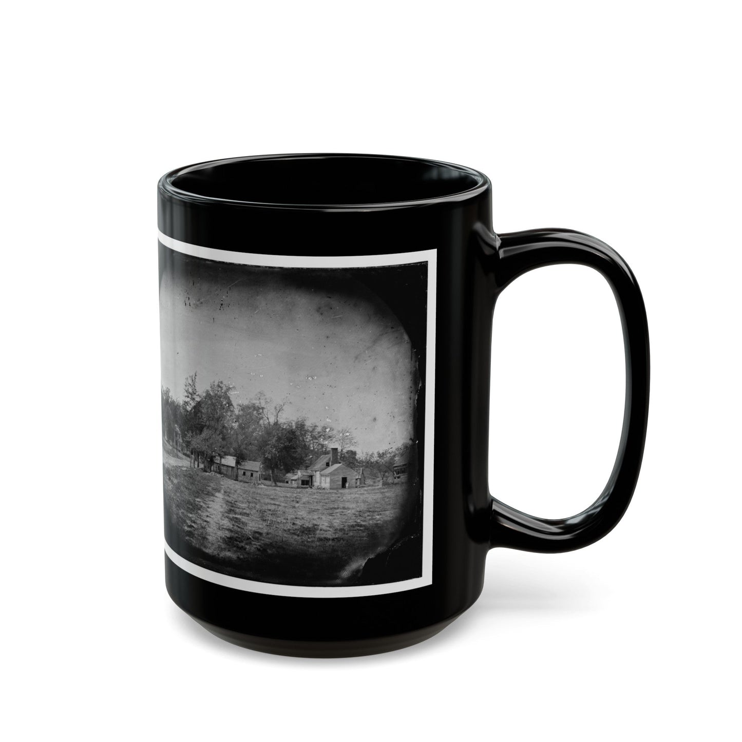 Mechanicsville, Va. View Of Houses (U.S. Civil War) Black Coffee Mug-The Sticker Space