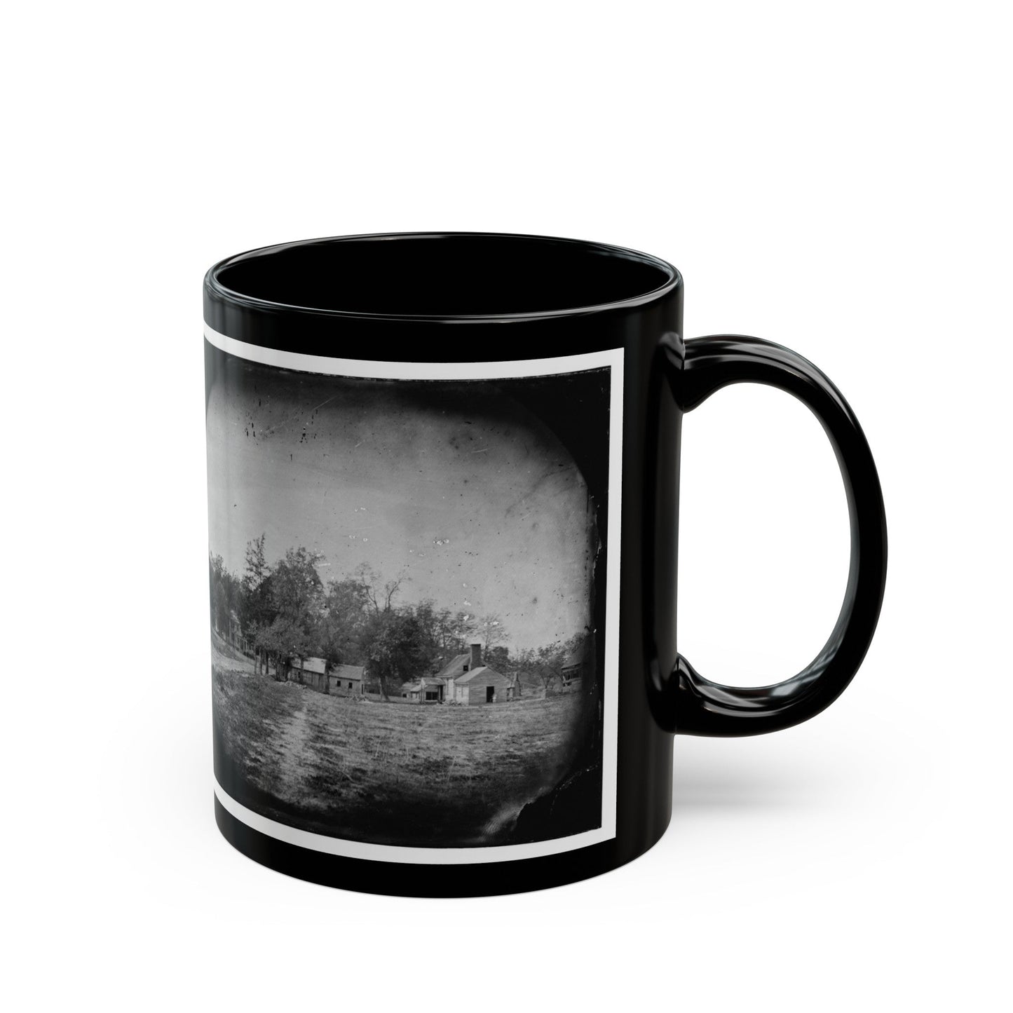 Mechanicsville, Va. View Of Houses (U.S. Civil War) Black Coffee Mug-The Sticker Space